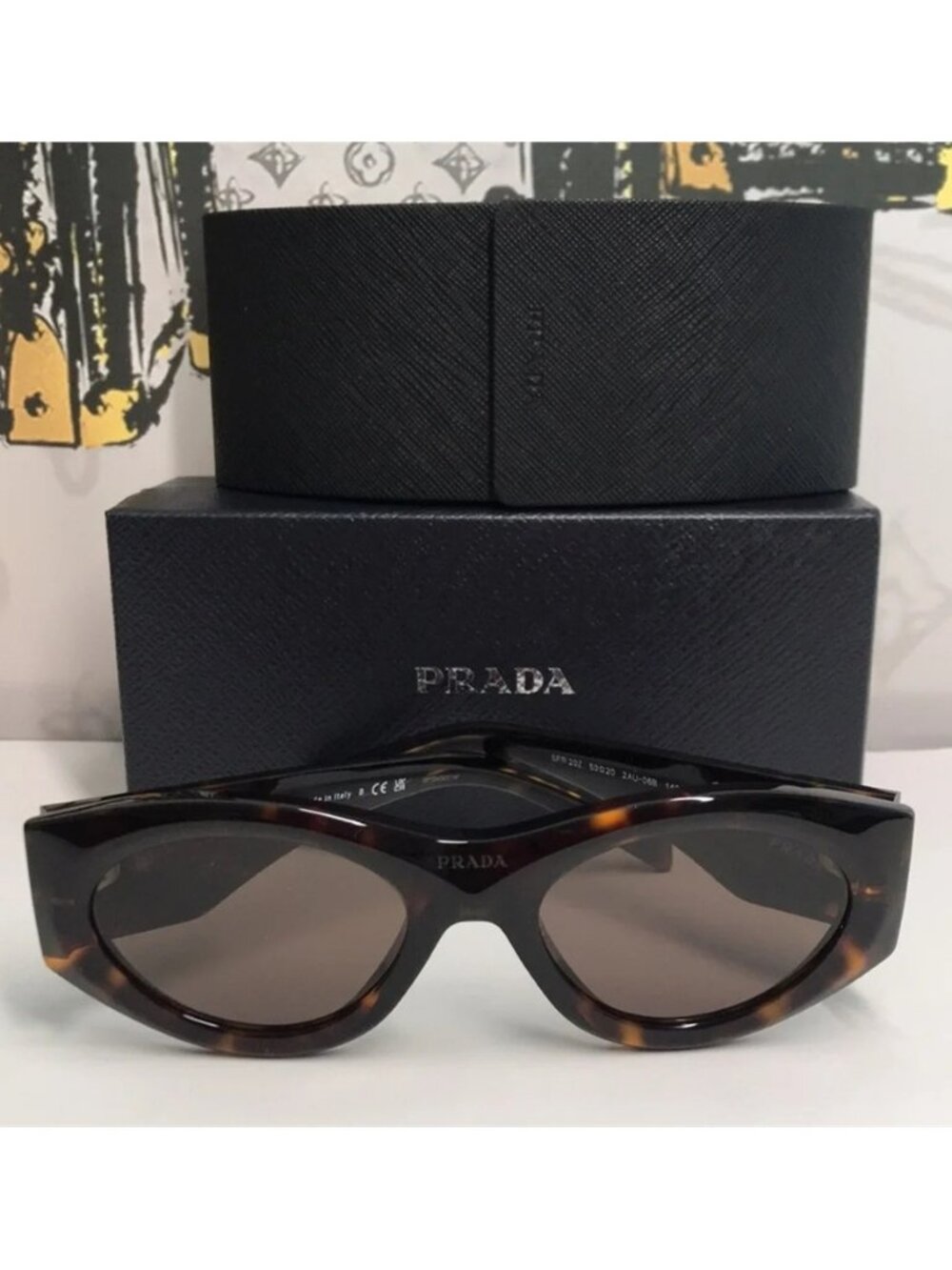 New Authentic Prada PR 20ZS Dark Brown Oval Ladies Sunglasses – 2AU06B 53 - Picture 4 of 14